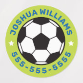 Voetbal naam telefoonaantal ronde eigenschap labels (Design 1)