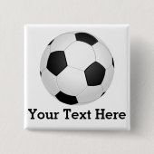 voetbal - naam toevoegen vierkante button 5,1 cm (Voorkant)