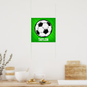 Voetbal; Neon Green Stripes Poster (Keuken)