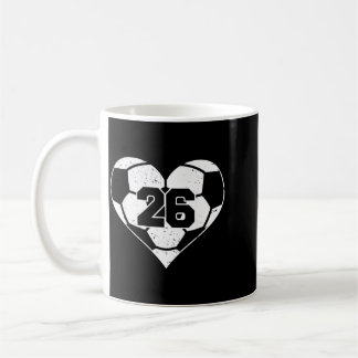 Voetbal Nummer 26 Shirt Grappige Voetbal Hart Spel Koffiemok