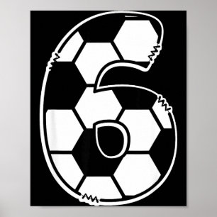 Voetbal Nummer 6 Kinderen Verjaardag Voetbal Wisku Poster