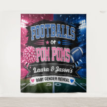 Voetbal of Pom Poms Feestbanner, Geslacht Onthulli