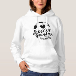 Voetbal Oma Hart Bal Gepersonaliseerde Naam Nummer Hoodie