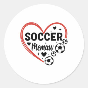 Voetbal Oma Hart Voetbalspeler Oma Ronde Sticker