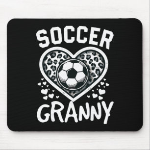 Voetbal oma luipaard hart oma voetbalspeler  muismat