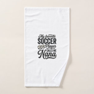 Voetbal Oma Vintage Gravure Familie Speler Shirt_ Handdoek