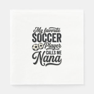 Voetbal Oma Vintage Gravure Familie Speler Shirt_ Servet