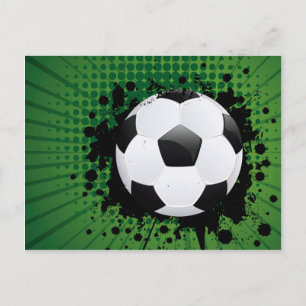 Voetbal op achtergrond Rays Briefkaart