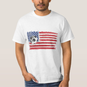 Voetbal op de vlag van de VS T-shirt