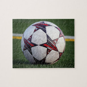 Voetbal op gras legpuzzel