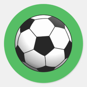 Voetbal op groen ronde sticker
