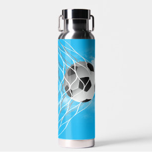 Voetbal op het luchtruim waterfles
