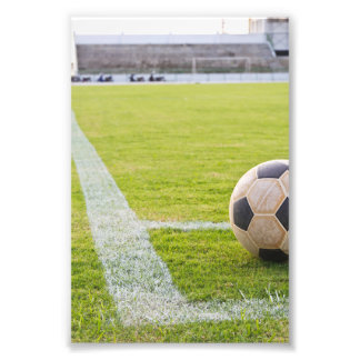 Voetbal op vaste lijn foto afdruk