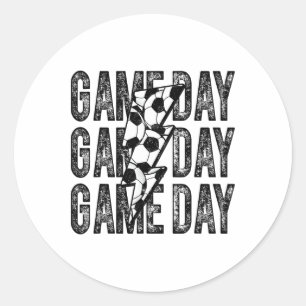 Voetbal op wedstrijd dag Bliksemschicht Voetbal Mo Ronde Sticker