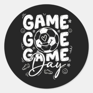 Voetbal op wedstrijd dag ronde sticker
