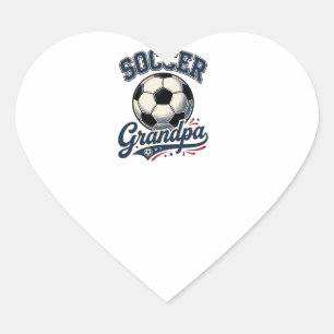 Voetbal Opa Vintage Gravure Shirt Ontwerp_1 Hart Sticker