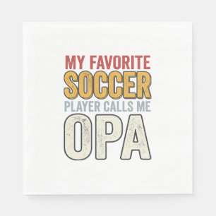 Voetbal Opa Vintage Typografie Shirt Ontwerp_1 Servet