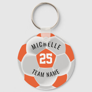 Voetbal ⚽ - Oranje en wit Sleutelhanger