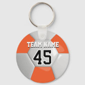 Voetbal Oranje en wit team Sleutelhanger (Voorkant)