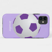 Voetbal, Paarse, persoonlijke naam Case-Mate iPhone Case (Achterkant (horizontaal))