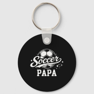 Voetbal papa familie bijpassende voetbal liefhebbe sleutelhanger
