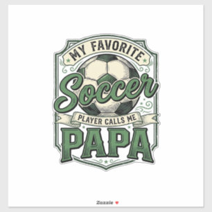 Voetbal Papa Vintage Gravure Shirt Ontwerp_1 Sticker
