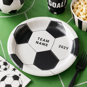 Voetbal Papierplaat Teamnaam Feestplaten Papieren Bordje
