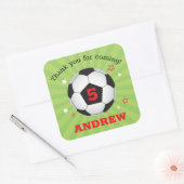 Voetbal Party Dank u vierkante Stickers (Envelop)