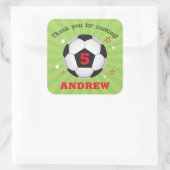 Voetbal Party Dank u vierkante Stickers (Tas)