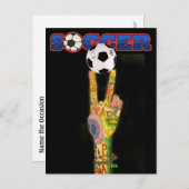 Voetbal Party! door SRF Uitnodiging Briefkaart (Voorkant / Achterkant)