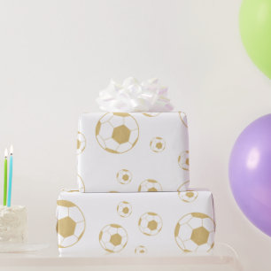 Voetbal Party Kinder gouden verjaardag Cadeaupapier