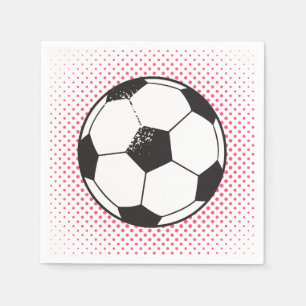 voetbal Party Napkins - Roze Servetten