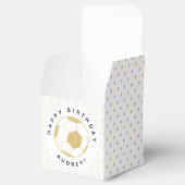 Voetbal Party Sport Custom in Goud en Wit Bedankdoosjes (Geopend)