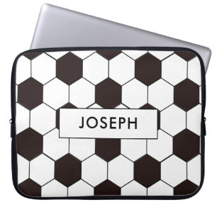 Voetbal    patroon Football   Eigen naam Laptop Sleeve
