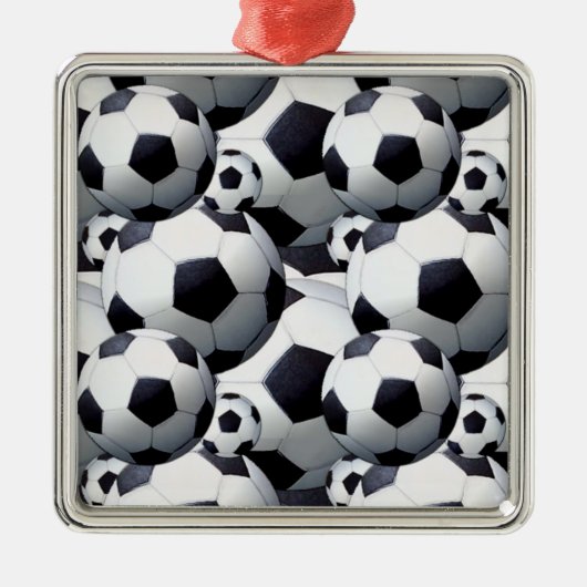 voetbal Patroon Metalen Ornament (Voorkant)