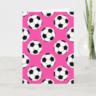 Voetbal Patroon roze Kaart