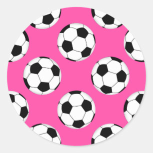 Voetbal Patroon roze Ronde Sticker
