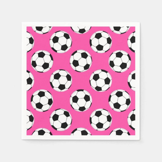 Voetbal Patroon roze Servet (Voorkant)