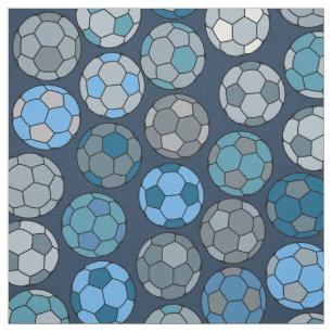 Voetbal Pattern Blues Stof