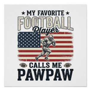 Voetbal Pawpaw Vintage Amerikaanse Vlag Shirt Ontw Perfect Poster
