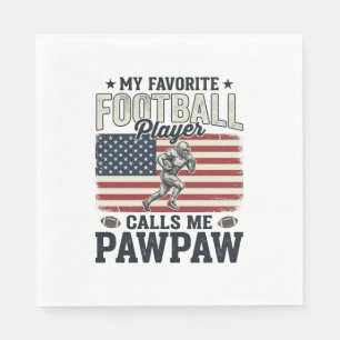 Voetbal Pawpaw Vintage Amerikaanse Vlag Shirt Ontw Servet