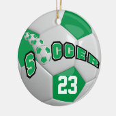 Voetbal personaliseren | Groen Keramisch Ornament (Links)