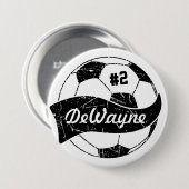Voetbal Persoonlijke naam en nummer Ronde Button 7,6 Cm (Voorkant /achterkant)