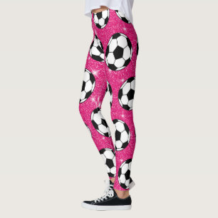 Voetbal Pink Vorst Glitters Sport Speler Wit Leggings