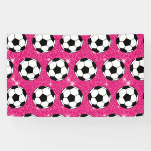 Voetbal Pink Vorst Glitters Sport Speler Wit Spandoek