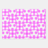 Voetbal Plaid Pattern in wit en roze Inpakpapier Vel (Voorkant)