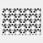 Voetbal Plaid Pattern in zwart wit en grijs Inpakpapier Vel (Voorkant 2)