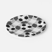 Voetbal Plaid Pattern in zwart wit en grijs Papieren Bordje (Gekanteld)