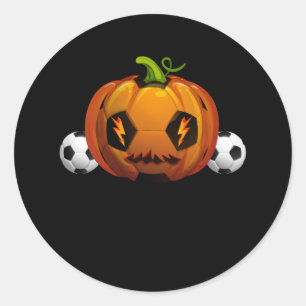 Voetbal pompoen Jack O lantaarn schedel Halloween Ronde Sticker