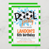 Voetbal Pool Party Verjaardag uitnodiging (Voorkant / Achterkant)